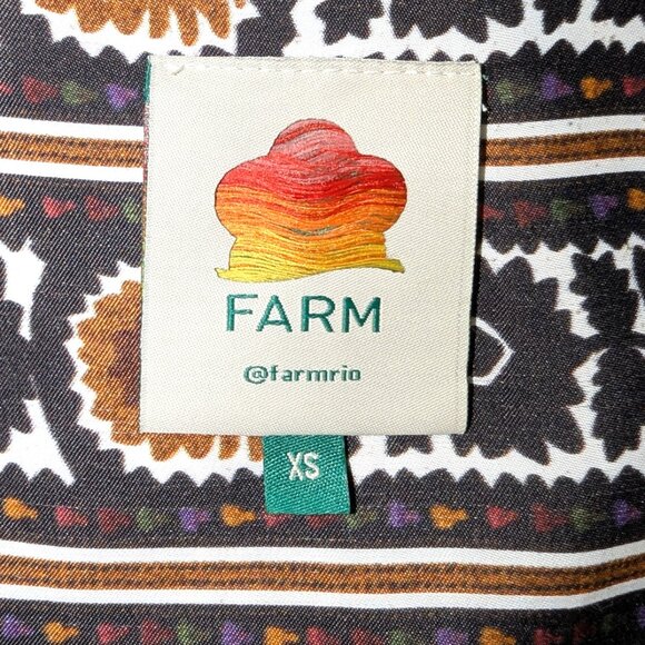 NWOT Farm Rio | Flower Tapestry Blouse in Cream & Black | Size XS - Picture 5 of 14